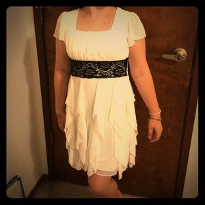 A beautiful black and white dress